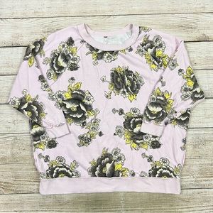 Free People Pink Floral Sweatshirt